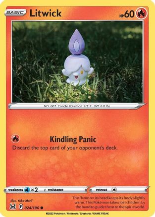 Litwick 024/196 - Reverse Holofoil Lost Origin