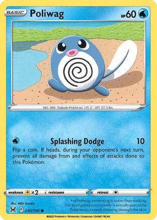 Poliwag 030/196 - Reverse Holofoil Lost Origin
