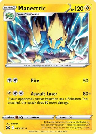 Manectric 055/196 - Reverse Holofoil Lost Origin