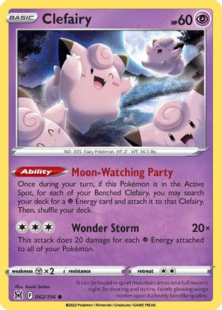 Clefairy 062/196 - Reverse Holofoil Lost Origin