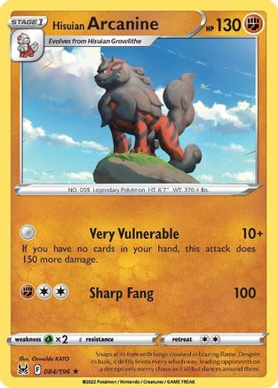 Hisuian Arcanine 084/196 - Holofoil Lost Origin