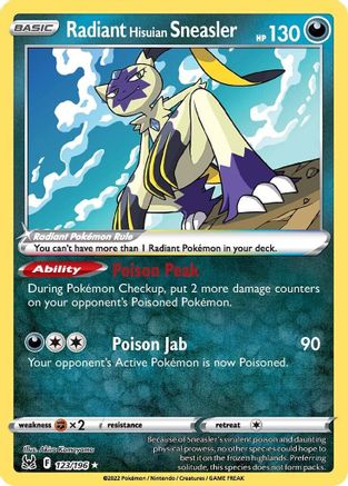 Radiant Hisuian Sneasler 123/196 - Holofoil Lost Origin