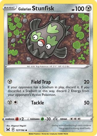 Galarian Stunfisk 127/196 - Reverse Holofoil Lost Origin