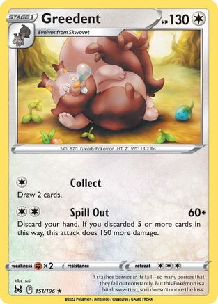 Greedent 151/196 - Reverse Holofoil Lost Origin
