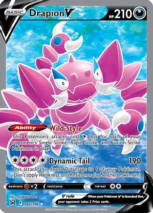Drapion V (Full Art) 182/196 - Holofoil Lost Origin
