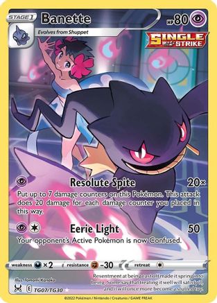 Banette TG07/TG30 - Holofoil Lost Origin