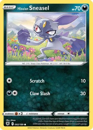 Hisuian Sneasel (Cosmos Holo) 092/189  - Holofoil Deck Exclusives