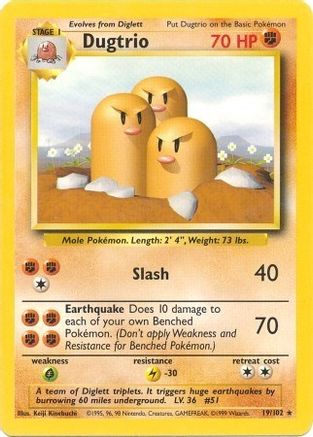 Dugtrio 019/102 - Unlimited Base Set