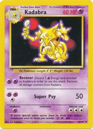 Kadabra 032/102 - Unlimited Base Set