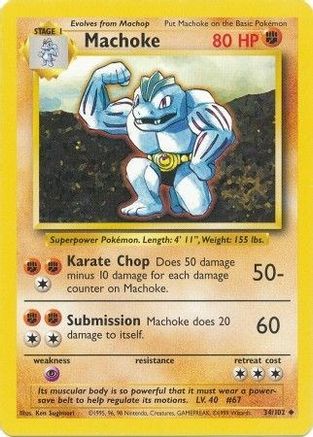 Machoke 034/102 - Unlimited Base Set