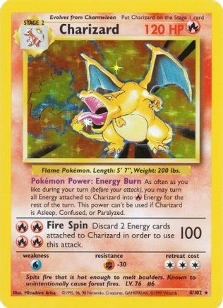 Charizard 004/102 - Unlimited Holofoil Base Set