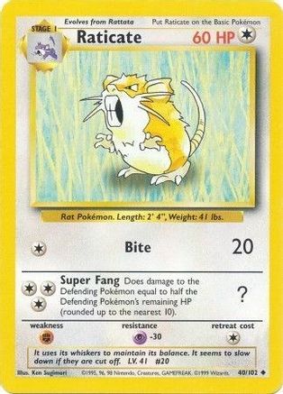 Raticate 040/102 - Unlimited Base Set
