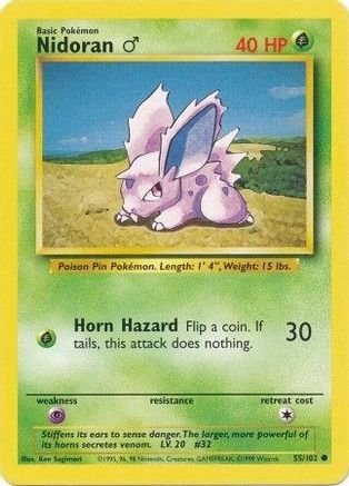 Nidoran M 055/102 - Unlimited Base Set