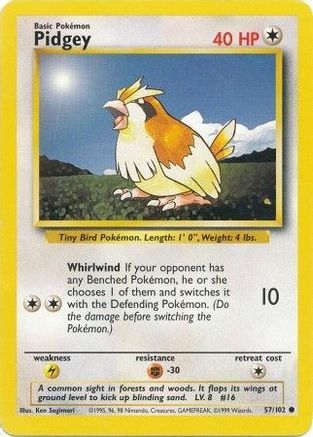 Pidgey 057/102 - Unlimited Base Set