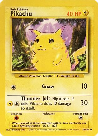 Pikachu 058/102 - Unlimited Base Set