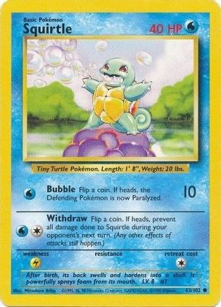 Squirtle 063/102 - Unlimited Base Set