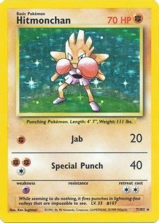 Hitmonchan 007/102 - Unlimited Holofoil Base Set