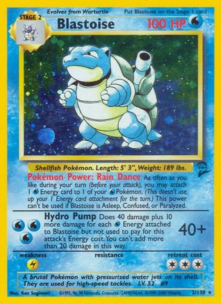 Blastoise 002/130 - Holofoil Base Set 2