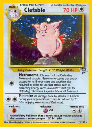Clefable 005/130 - Holofoil Base Set 2