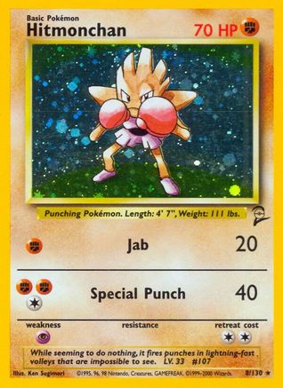 Hitmonchan 008/130 - Holofoil Base Set 2