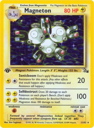 Magneton 011/62 - 1st Edition Holofoil Fossil