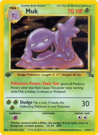 Muk 013/62 - 1st Edition Holofoil Fossil