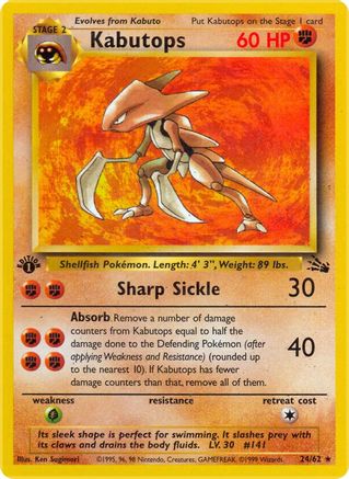 Kabutops 024/62 - 1st Edition Fossil
