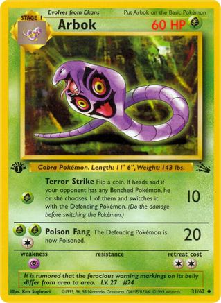 Arbok 031/62 - 1st Edition Fossil