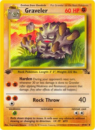 Graveler 037/62 - 1st Edition Fossil