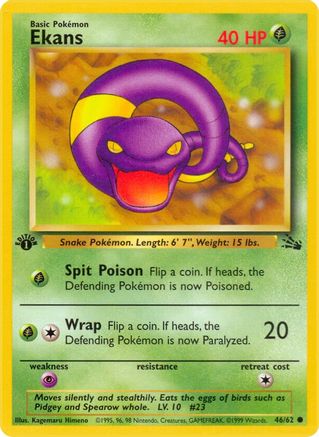 Ekans 046/62 - 1st Edition Fossil