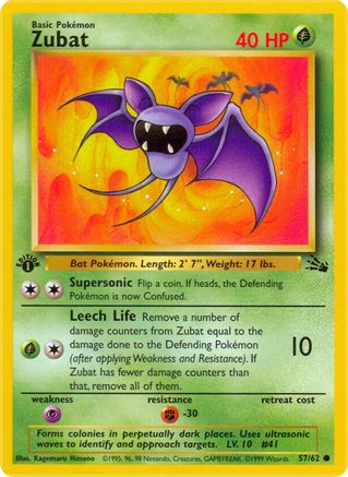 Zubat 057/62 - 1st Edition Fossil