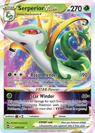 Serperior VSTAR 008/195 - Holofoil Silver Tempest