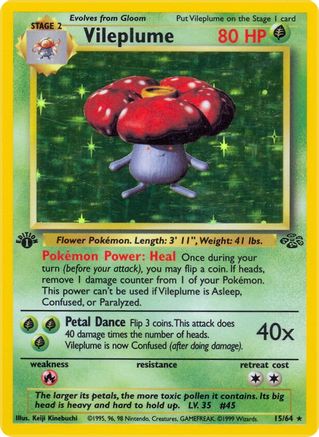 Vileplume 015/64 - 1st Edition Holofoil Jungle