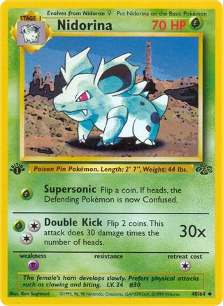 Nidorina 040/64 - 1st Edition Jungle