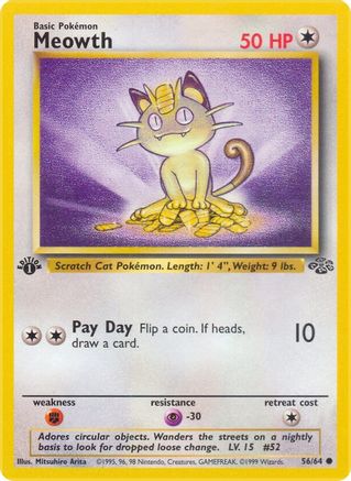 Meowth 056/64 - 1st Edition Jungle
