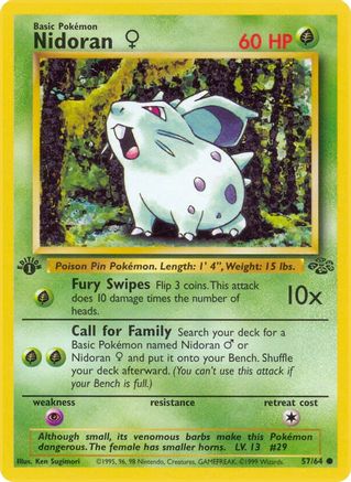 Nidoran F 057/64 - 1st Edition Jungle