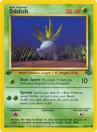 Oddish 058/64 - 1st Edition Jungle