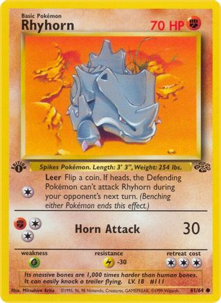 Rhyhorn 061/64 - 1st Edition Jungle