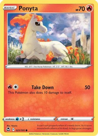 Ponyta 021/195 - Reverse Holofoil Silver Tempest