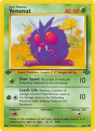 Venonat 063/64 - 1st Edition Jungle