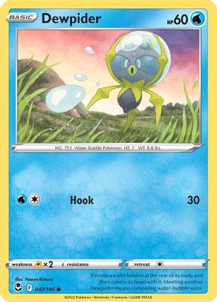 Dewpider 047/195 - Reverse Holofoil Silver Tempest