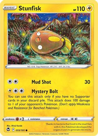 Stunfisk 055/195 - Reverse Holofoil Silver Tempest