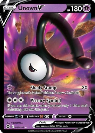 Unown V 065/195 - Holofoil Silver Tempest