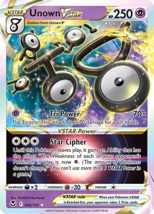 Unown VSTAR 066/195 - Holofoil Silver Tempest