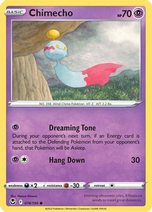 Chimecho 074/195 - Reverse Holofoil Silver Tempest