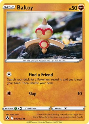 Baltoy 093/195 - Reverse Holofoil Silver Tempest