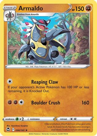 Armaldo 096/195 - Reverse Holofoil Silver Tempest