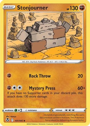 Stonjourner 101/195 - Reverse Holofoil Silver Tempest