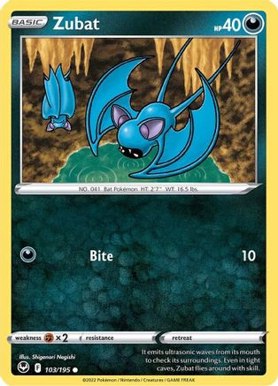 Zubat 103/195 - Reverse Holofoil Silver Tempest