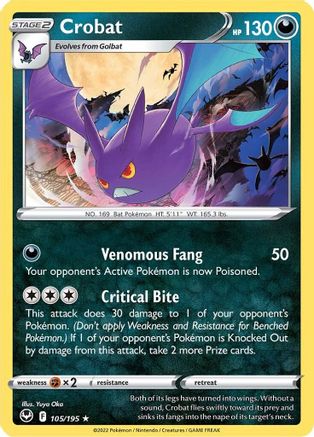 Crobat 105/195 - Holofoil Silver Tempest